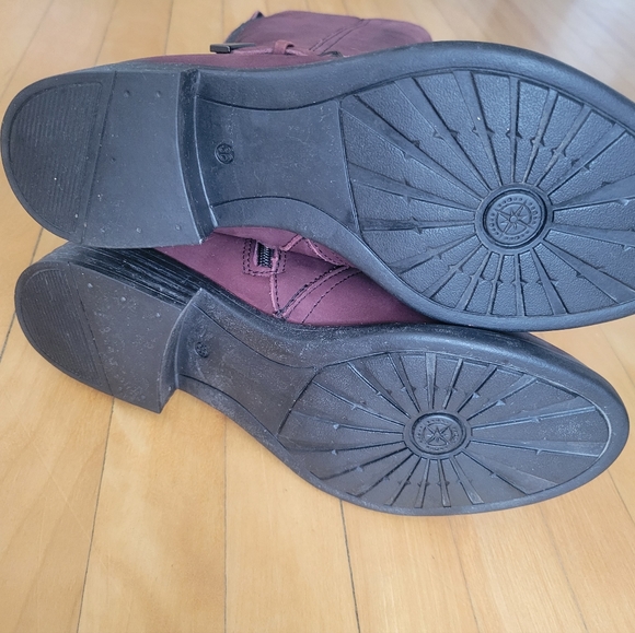 Trapani Tulsa Knee High Suede Maroon Boots - Picture 2 of 3